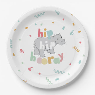 Hippo Birthday Party Hippo Hippopotamus Partij Papieren Bordje