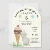 Hippo Birthday Party Invitation Kaart (Voorkant)