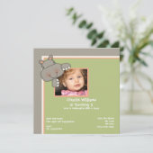 Hippo Birthday Party Kaart (Staand voorkant)