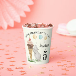 Hippo Birthday Party Papieren Bekers