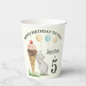 Hippo Birthday Party Papieren Bekers (Achterkant)