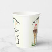 Hippo Birthday Party Papieren Bekers (Rechts)