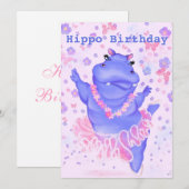 Hippo Birthday - Prima Ballerina Hippo + Jouw naam (Voorkant / Achterkant)