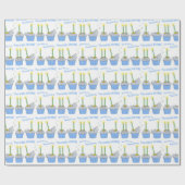 Hippo Birthday voor jou.  Happy hippos zingend Cadeaupapier (Vlak)