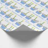 Hippo Birthday voor jou.  Happy hippos zingend Cadeaupapier (Hoek)