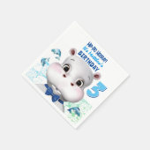 Hippo Blue Fish Boy Birthday Servet (Hoek)