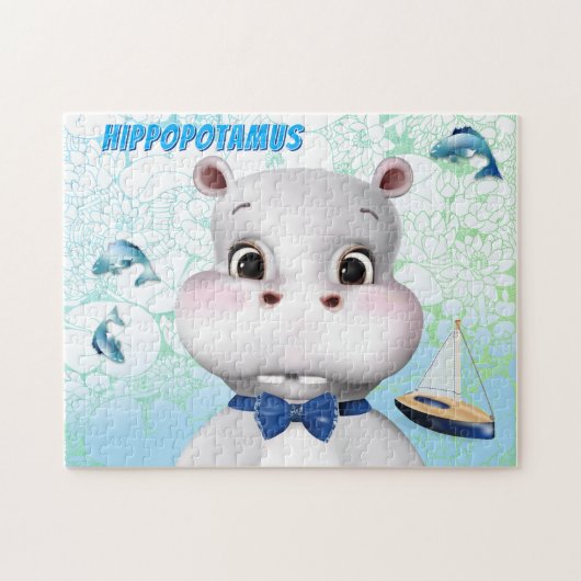 Hippo Blue Fish Kinder Legpuzzel (Horizontaal)