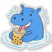 Hippo Boba Sticker (Voorkant)