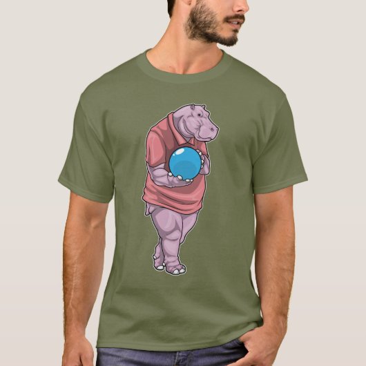 Hippo Bowling bal T-shirt (Voorkant)