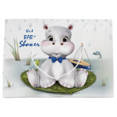 Hippo Boy-Baby shower Groot Cadeauzakje (Voorkant)