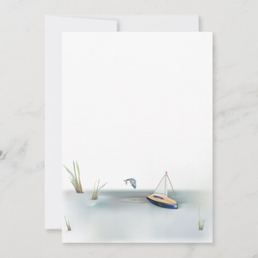 Hippo Boy-Baby shower Kaart (Achterkant)