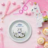Hippo Boy-Baby shower Papieren Bordje (Feest)