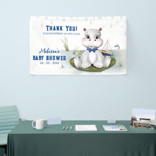 Hippo Boy-Baby shower Spandoek (Beurs)