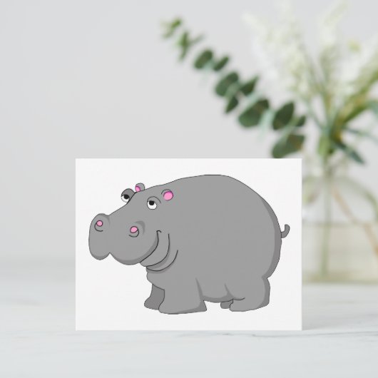hippo briefkaart (Staand voorkant)