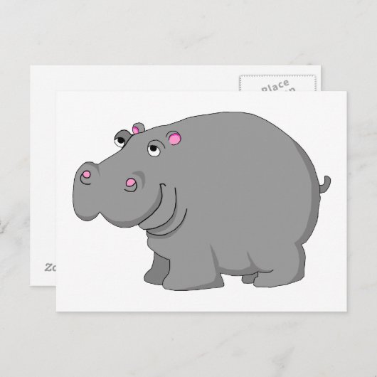 hippo briefkaart (Voorkant / Achterkant)