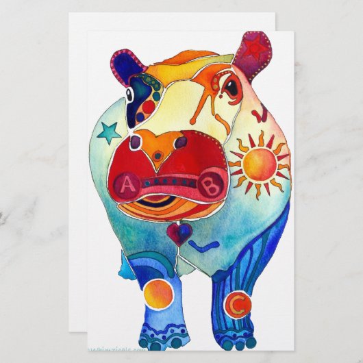 Hippo Briefpapier (Voorkant / Achterkant)