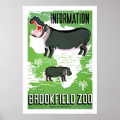 Hippo Brookfield Zoo 1938 WPA Poster (Voorkant)