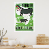 Hippo Brookfield Zoo 1938 WPA Poster (Keuken)
