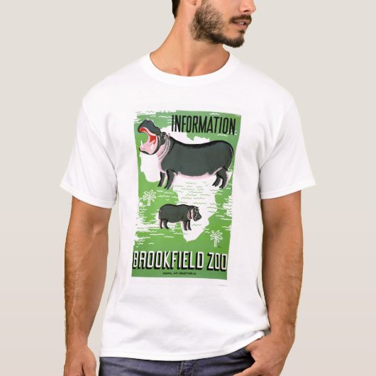 Hippo Brookfield Zoo 1938 WPA T-shirt (Voorkant)