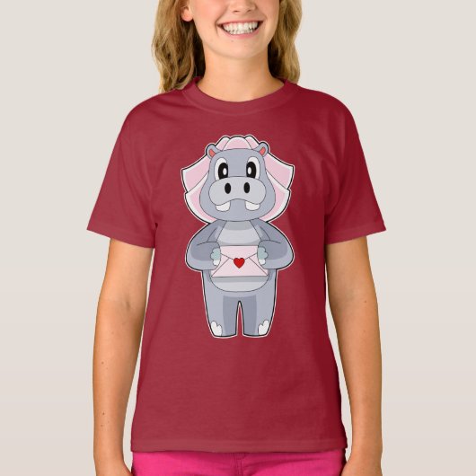 Hippo bruid enveloppe bruiloft t-shirt (Voorkant)