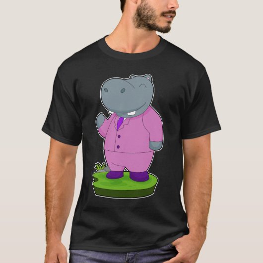 Hippo bruidegom pak bruiloft t-shirt (Voorkant)
