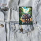 Hippo by the Riverside Button (Insitu)