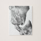 Hippo & Calf Puzzle Legpuzzel (Verticaal)