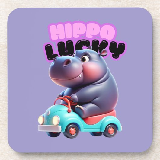Hippo Charm Plastic Onderzetter (Voorkant)