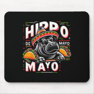 Hippo Cinco de Mayo Funny Mexico Hippopotamus Funn Muismat