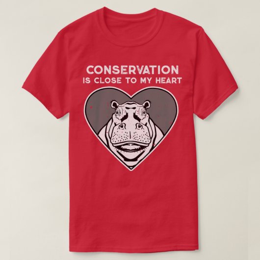 Hippo Conservation Heart T-shirt (Design voorkant)