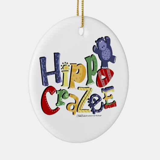 Hippo Craze - voor de echt gekke Hippo Lover Keramisch Ornament (Rechts)