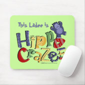 Hippo Crazee (op lichtkleuren) Muismat (Met muis)