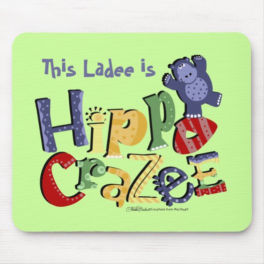 Hippo Crazee (op lichtkleuren) Muismat (Voorkant)