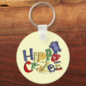 Hippo Crazee (op lichtkleuren) Sleutelhanger (Voorkant)