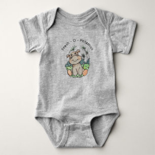 Hippo Cute Animals One Piece Baby Bodysuit