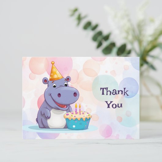 Hippo dank je wel kaart (Staand voorkant)