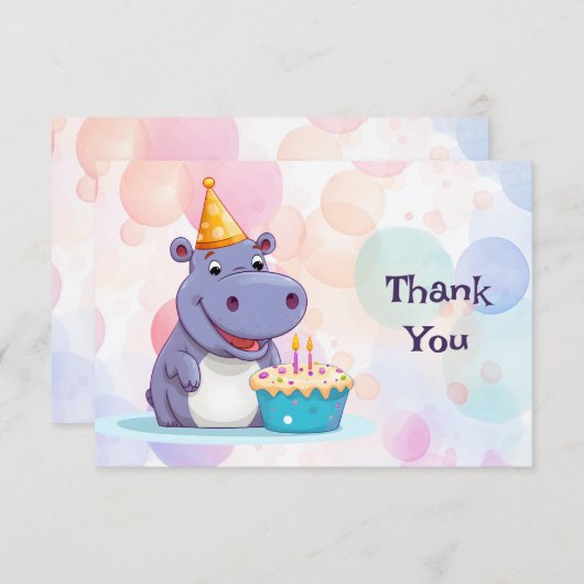 Hippo dank je wel kaart (Voorkant / Achterkant)