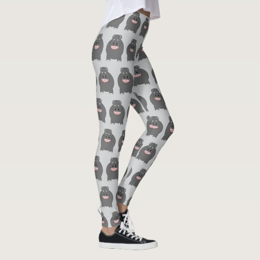 Hippo Design You Choose Background Colour Leggings (Rechts)