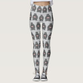 Hippo Design You Choose Background Colour Leggings (Voorkant)