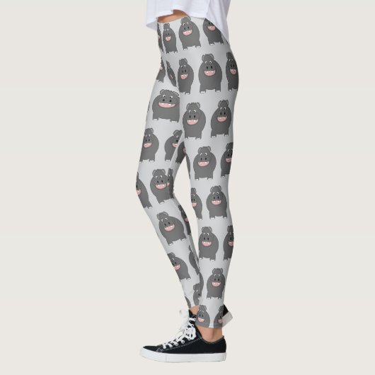 Hippo Design You Choose Background Colour Leggings (Links)