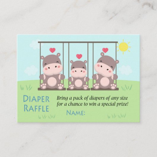 Hippo Diaper Raffle Tickets (Voorkant)