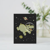 Hippo-dieren in de ruimte briefkaart (Staand voorkant)
