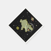 Hippo-dieren in de ruimte servet (Hoek)