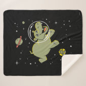 Hippo-dieren in de ruimte sherpa deken (Voorkant (horizontaal))