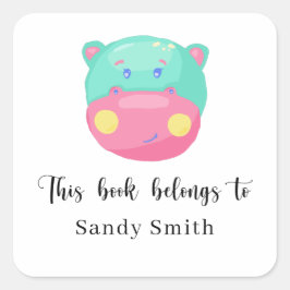 Hippo - Dit boek is van Vierkante Sticker