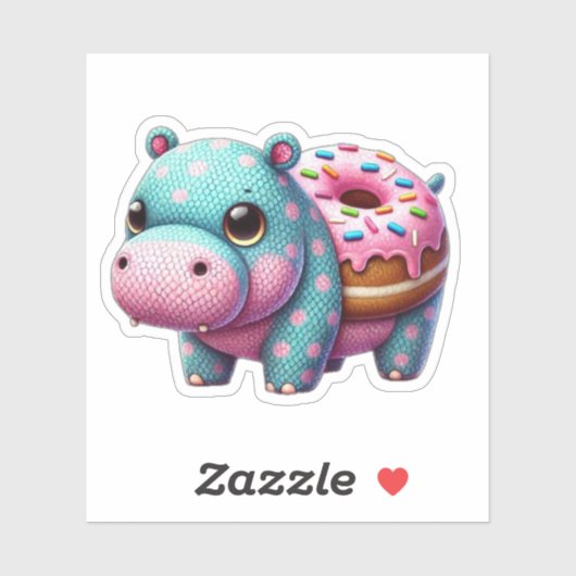 Hippo Donut Sticker (Vel)