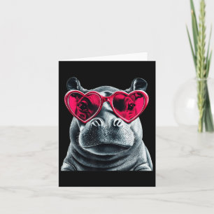 Hippo Dragen Gles Hart Valentijnsdag Hippopotam Kaart