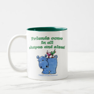 Hippo en Bird Friends Tweekleurige Koffiemok