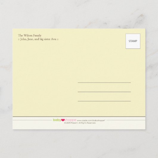 Hippo en Birdie Baby Boy Geboorteaankondiging Aankondigingskaart (Achterkant)