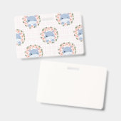 Hippo en bloem Tattoo Badge (Voor- en achterkant)